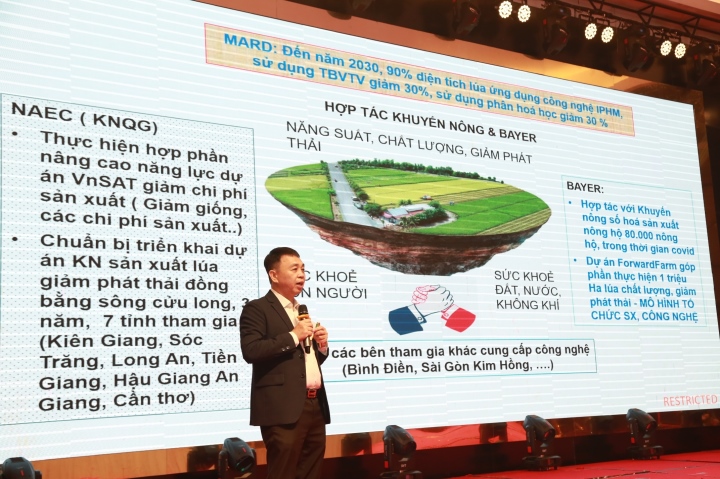 Ông Nguyễn Viết Khoa, Trưởng phòng Đào tạo và huấn luyện, Trung tâm Khuyến nông Quốc gia chia sẻ trong sự kiện ra mắt dự án ForwardFarming.