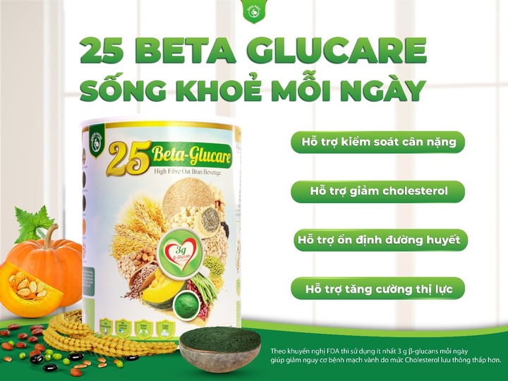 Sữa hạt ngũ cốc 25 Beta Glucare và công dụng.