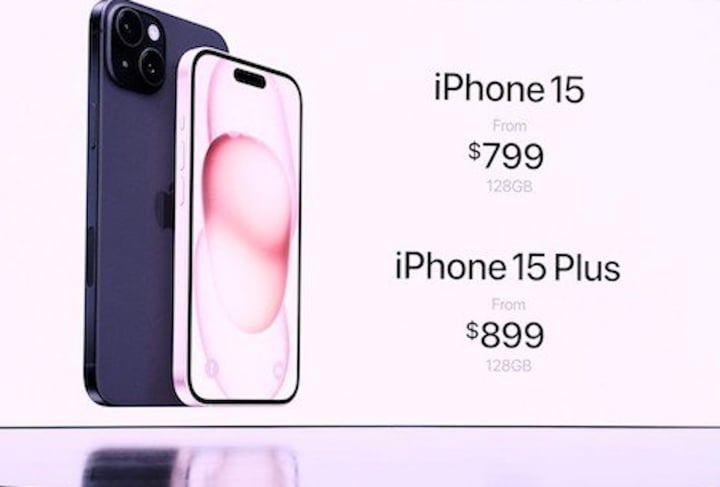 Giá bán iPhone 15 và 15 Plus.