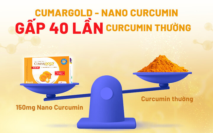 CumarGold chứa Nano Curcumin hiệu quả gấp 40 lần curcumin thường.