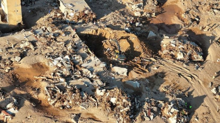 Cảnh tượng từ trên cao cho thấy lũ lụt tàn phá phía Đông Libya. (Ảnh: Getty)