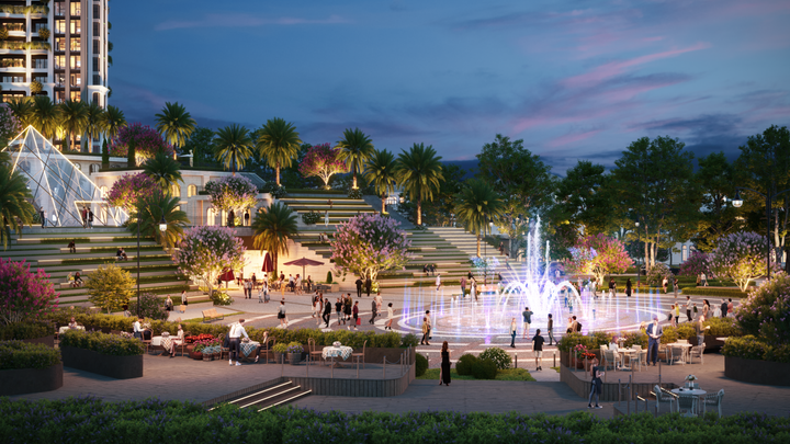 Quảng trường ánh sáng không bao giờ tắt.