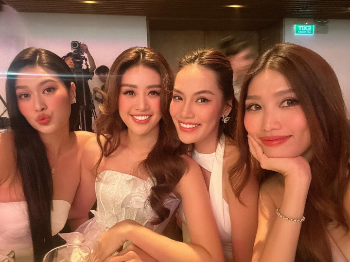 Dàn Hoa hậu Khánh Vân, Thiên Ân, Hoàng Phương cùng góp mặt trong hôn lễ của Á hậu Phương Anh.