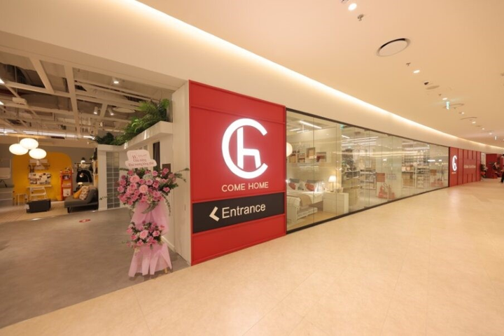 Không gian trưng bày 2000m2 của cửa hàng Come Home tại Lotte Mall West Lake Hà Nội.