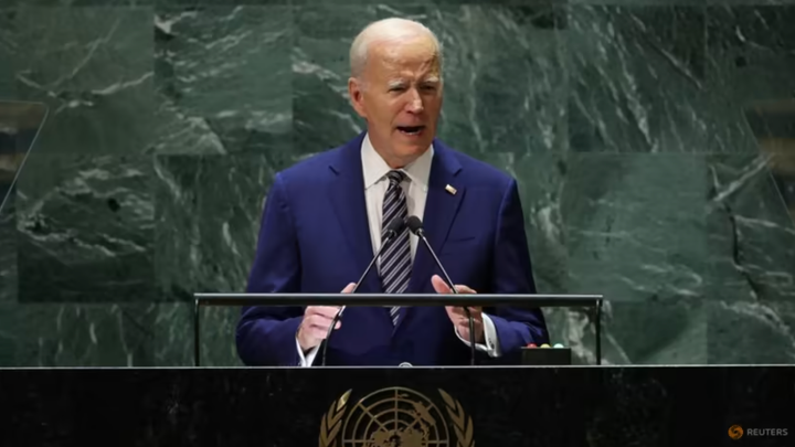 Tổng thống Mỹ Joe Biden phát biểu tại phiên họp Đại hội đồng Liên hợp quốc tại thành phố New York, ngày 19/9. (Ảnh: Reuters)