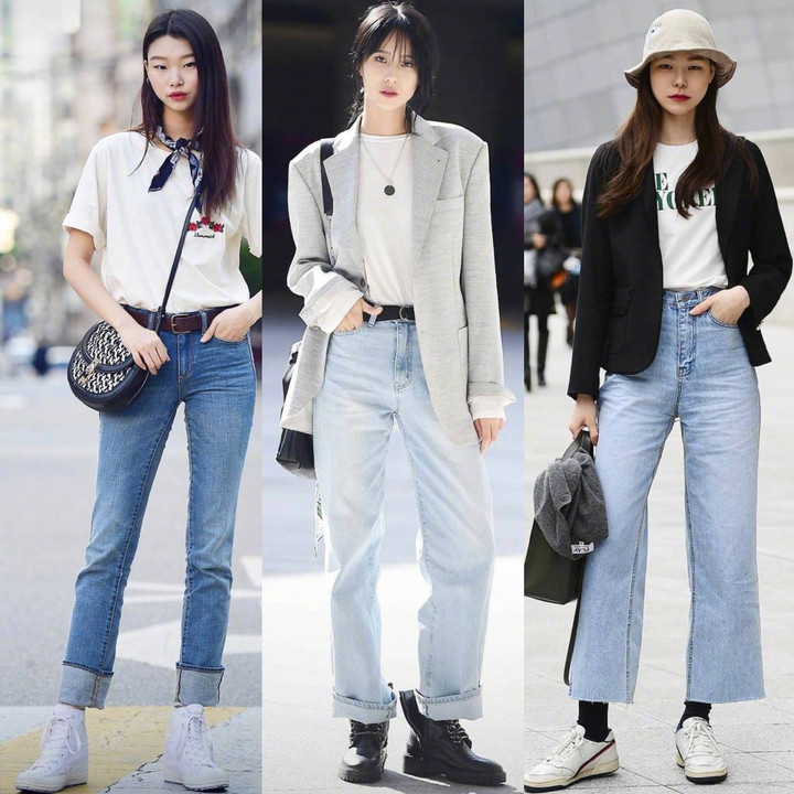 Quần jeans là thứ không thể thiếu cho mùa thu.
