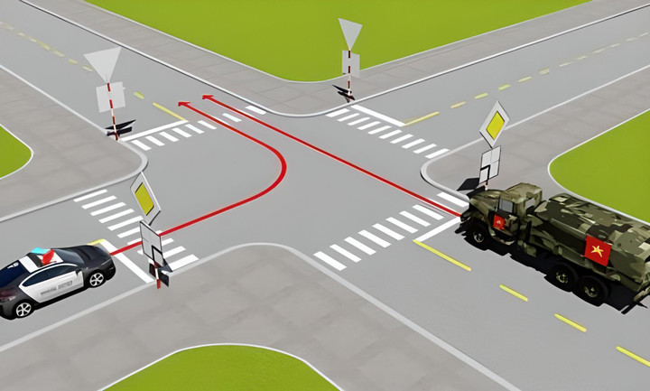 Cùng qua ngã tư, xe nào được đi trước? - 1