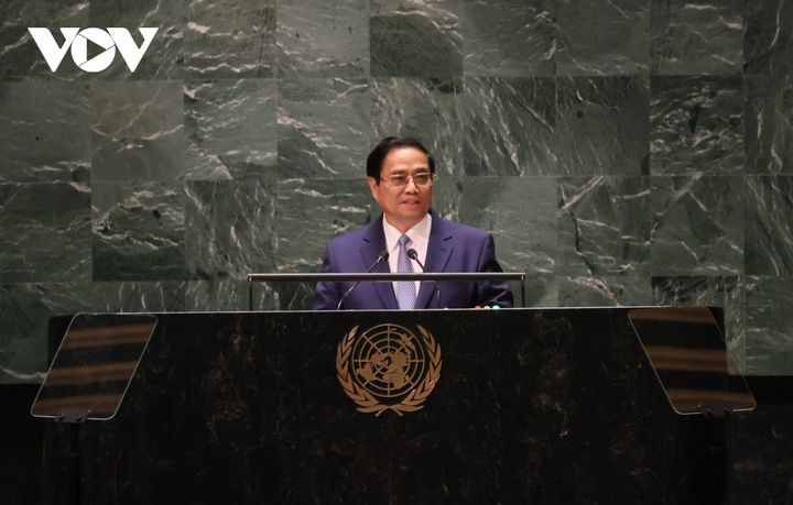 Thủ tướng Phạm Minh Chính phát biểu tại Phiên thảo luận chung cấp cao Đại hội đồng Liên hợp quốc khóa 78.