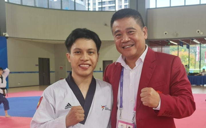 Trần Hồ Duy giành huy chương đồng nội dung quyền biểu diễn môn Taekwondo. (Ảnh: Đoàn TTVN)