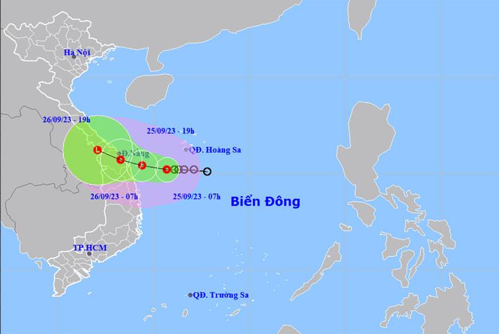 Dự báo đường đi của áp thấp nhiệt đới.