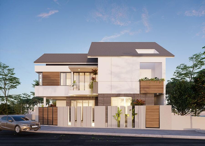 Đây là kiểu nhà sử dụng loại mái Thái Lan mang vẻ đẹp đa dạng. Với sự nổi bật chủ đạo ở độ dốc mái lớn cũng như đa dạng về màu sắc, có khả năng sử dụng rộng rãi nhờ độ bền, đẹp và chắc.