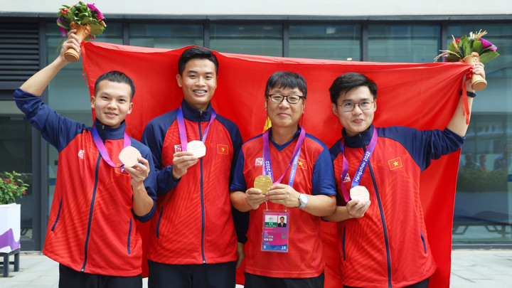 Đoàn Việt Nam có 1 HCV ở môn bắn súng. (Ảnh: Bùi Lượng)