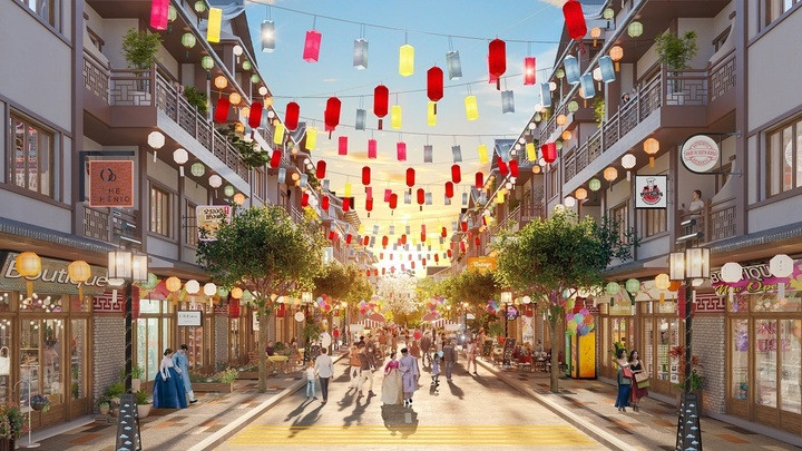 Phố Hàn truyền thống - hiện đại được tái hiện chân thực cả về kiến trúc và trải nghiệm tại K-Town (Mega Grand World).