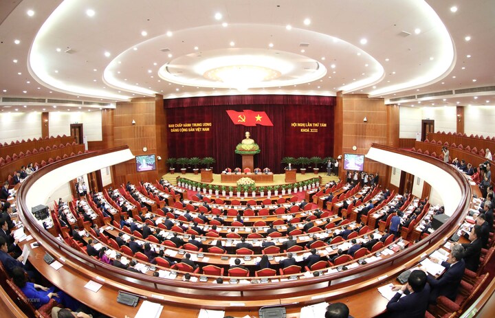 Toàn cảnh phiên khai mạc Hội nghị Trung ương 8. (Ảnh: TTXVN).