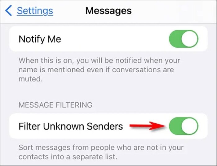 Cách ẩn tin nhắn spam từ người lạ trên iPhone - 2