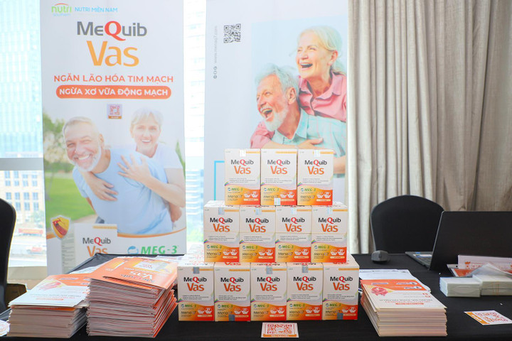 Khu vực trưng bày và giới thiệu sản phẩm MeQuib VAS tại Hội nghị Tim mạch Hà Nội 2023.