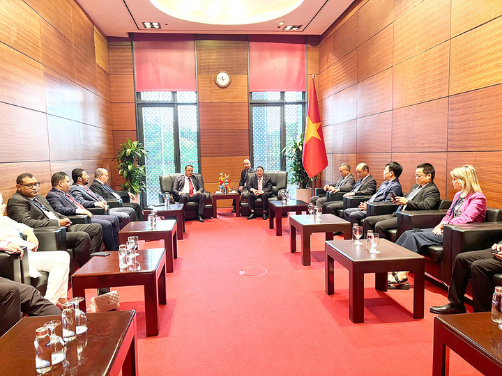 Quang cảnh buổi tiếp. (Ảnh: Quỳnh Chi).