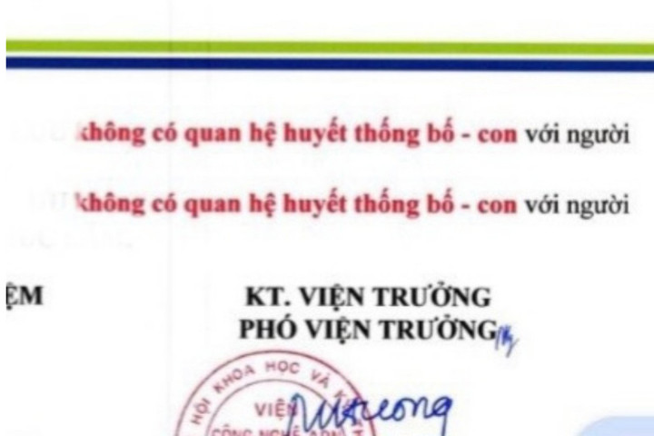 Kết quả xét nghiệm xác định ông L. cùng các con không cùng huyết thống.
