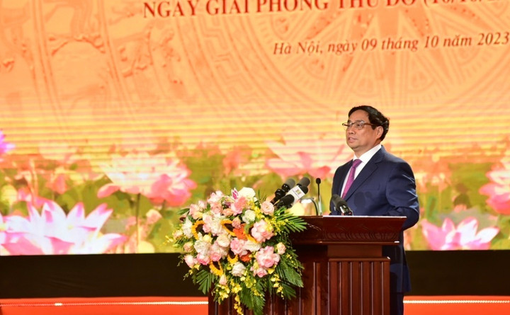 Thủ tướng Phạm Minh Chính phát biểu tại hội nghị. (Ảnh: Kinh tế & Đô thị).