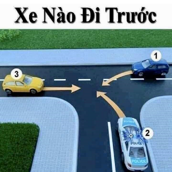Theo bạn, xe nào được đi trước trong tình huống này?