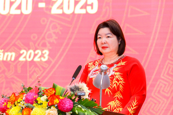 Bà Cao Xuân Thu Vân, Bí thư Đảng đoàn, Chủ tịch Liên minh Hợp tác xã Việt Nam. (Ảnh: Liên minh Hợp tác xã Việt Nam)