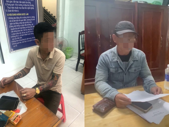 H. và T. tại Cơ quan điều tra. (Ảnh: Công an cung cấp)