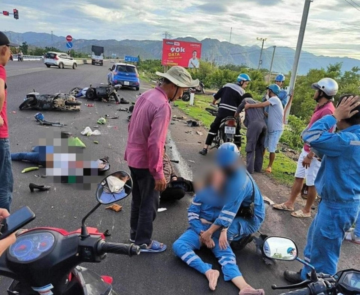 Hiện trường vụ tai nạn (Ảnh: B.H)