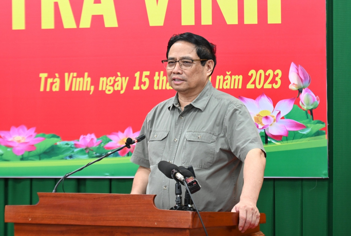 Thủ tướng Chính phủ Phạm Minh Chính làm việc với lãnh đạo tỉnh Trà Vinh.