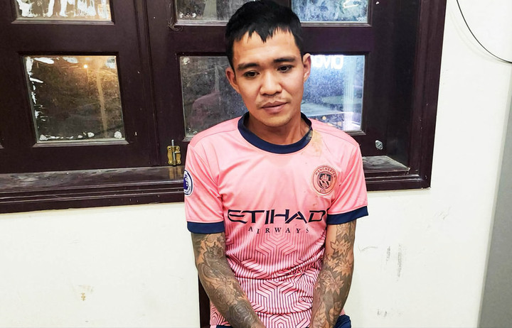 Đoàn Văn Đen tại cơ quan công an.