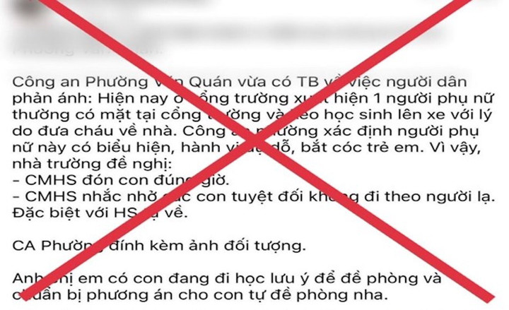 Hình ảnh thông tin lan truyền trên mạng xã hội trước đó. (Ảnh: Chụp màn hình)