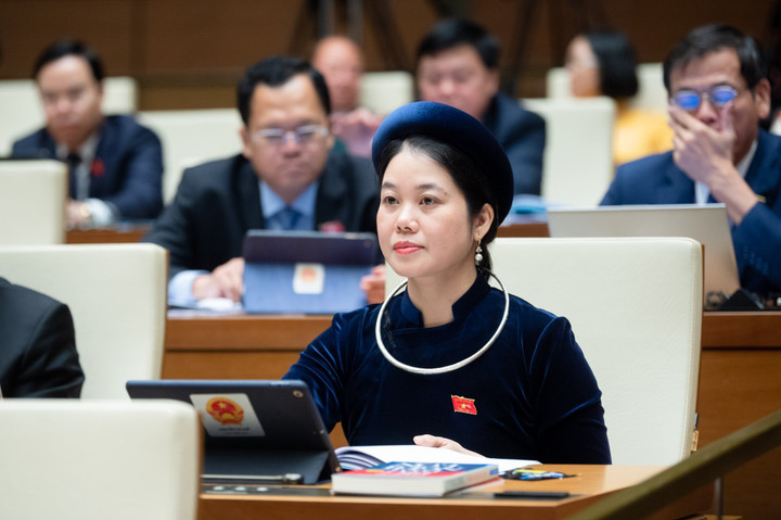 Đại biểu Quốc hội lắng nghe báo cáo.