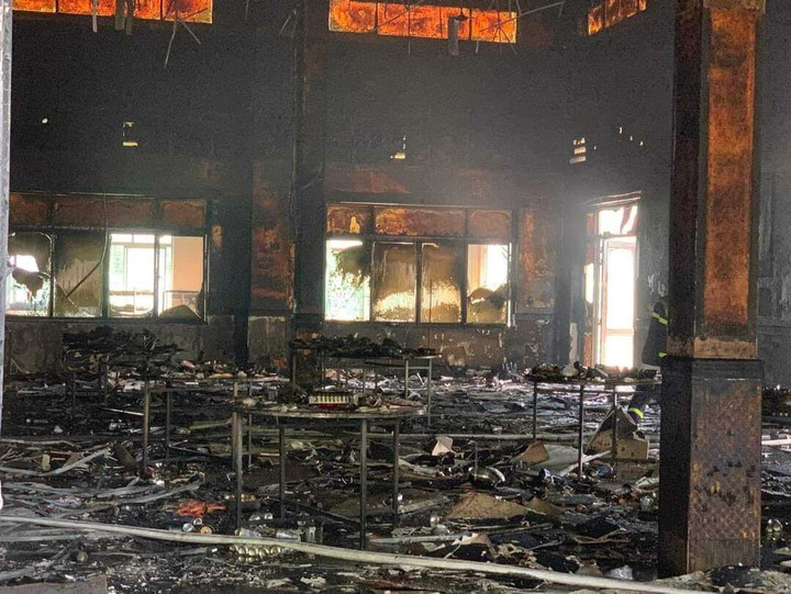 Hiện trường vụ hỏa hoạn đám cưới xảy ra ở huyện Châu Đức.