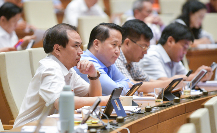 Các đại biểu lắng nghe dự thảo.