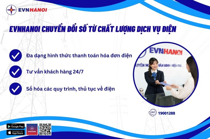 EVNHANOI chuyển đổi số từ chất lượng dịch vụ điện.