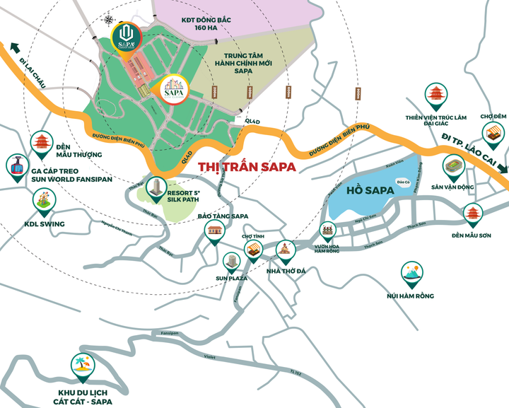 Khu đô thị Tây Bắc Sa Pa nằm trong khu vực đang được quy hoạch phát triển mạnh mẽ.
