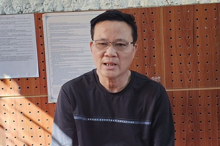 Quách Đình Trọng tại cơ quan công an. (Ảnh: Công an tỉnh Lạng Sơn).