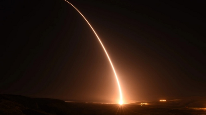 Tên lửa đạn đạo xuyên lục địa Minuteman III của Mỹ phóng trong cuộc thử nghiệm tại Căn cứ Không quân Vandenberg, California, năm 2018. (Ảnh: Không quân Mỹ)
