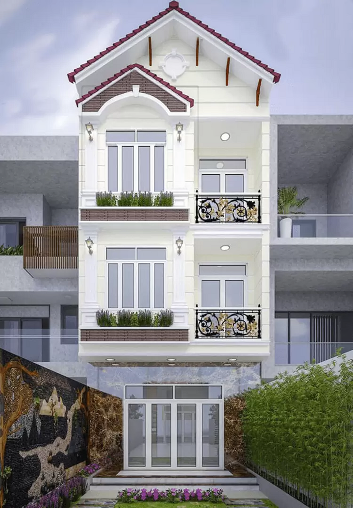 Không phải là một biệt thự vẻ đẹp tân cổ điển mới được khắc nét mà ở nhà ống cũng được thiết kế một cách khéo léo nhất. Mẫu nhà ở này mang trên mình phong cách hiện đại, thể hiện những đường nét hình khối tinh tế, sang trọng và cuốn hút.