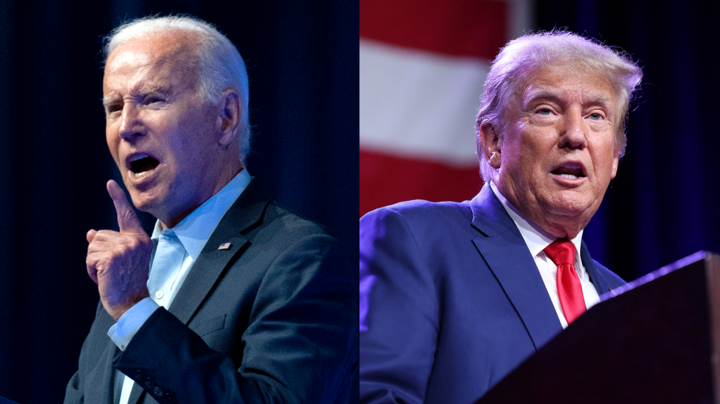 Tổng thống Mỹ Joe Biden (trái) và cựu Tổng thống Mỹ Donald Trump. (Ảnh: New York Times)
