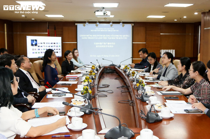 Toàn cảnh buổi họp triển khai khai hợp tác giữa Đài VTC và Đài PTTH Quảng Tây.