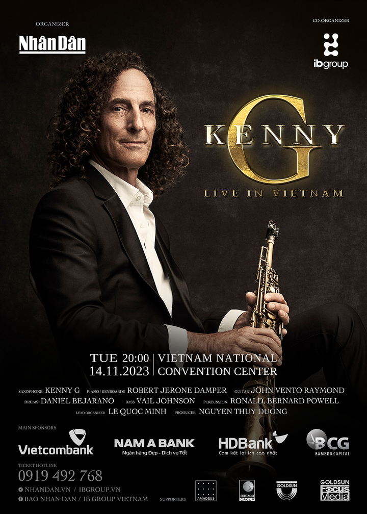 Nghệ sĩ saxophone nổi tiếng Kenny G sẽ biểu diễn tại Việt Nam vào ngày 14/11.