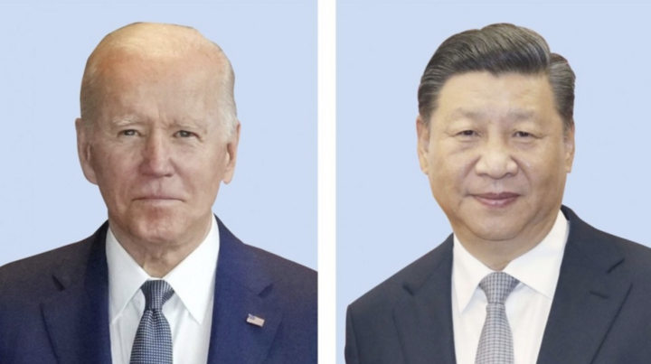 Tổng thống Mỹ Joe Biden và Chủ tịch Trung Quốc Tập Cận Bình. (Ảnh: Kyodo News)