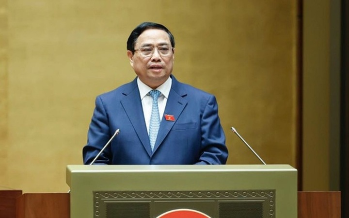 Thủ tướng Chính phủ Phạm Minh Chính trả lời chất vấn trước Quốc hội sáng 8/11. (Ảnh: VGP)