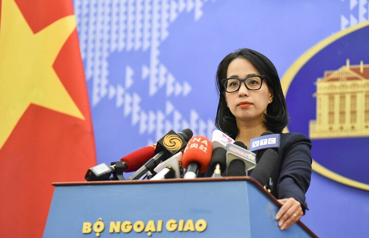 Người phát ngôn Bộ Ngoại giao Phạm Thu Hằng. (Ảnh: TTXVN).