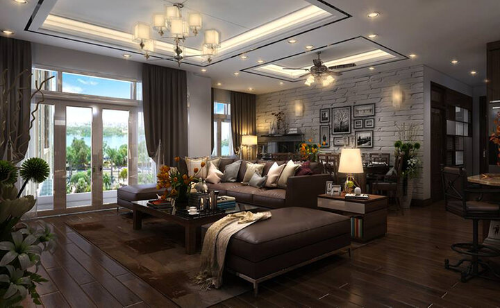Mẫu phòng khách sang trọng dễ áp dụng cho nhiều phong cách nhà ở
