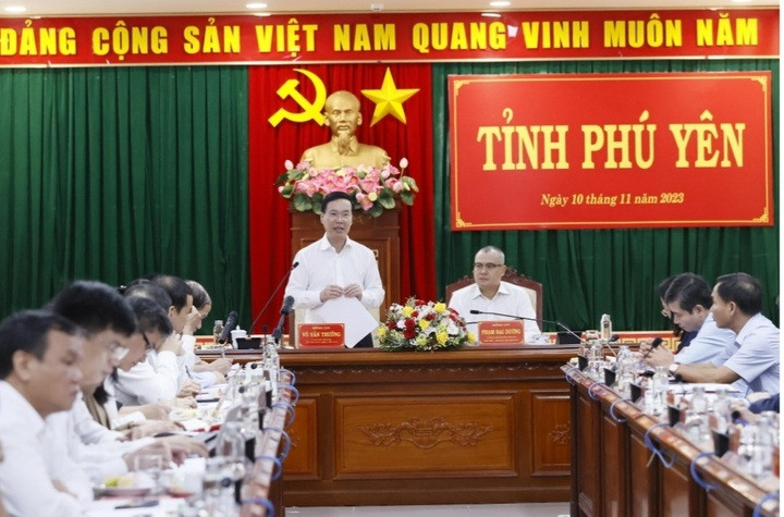 Chủ tịch nước Võ Văn Thưởng chủ trì buổi làm việc.