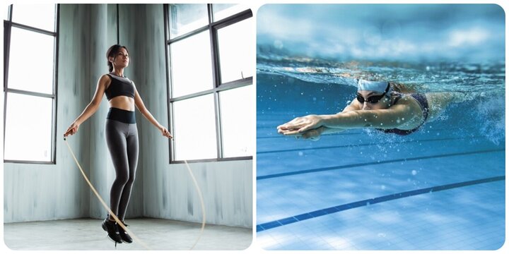 Nhảy chão và lượn lờ bơi lội vẫn gom người trưởng thành và cứng cáp tăng được độ cao.