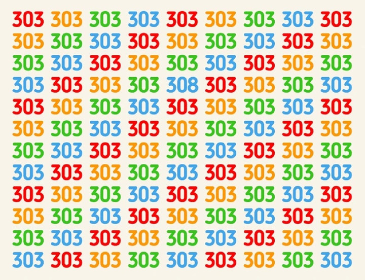 Bạn có tìm thấy con số khác biệt trong 10 giây?