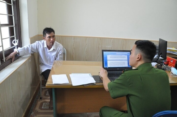 Bị can Nguyễn Văn Doanh tại Cơ quan Công an
