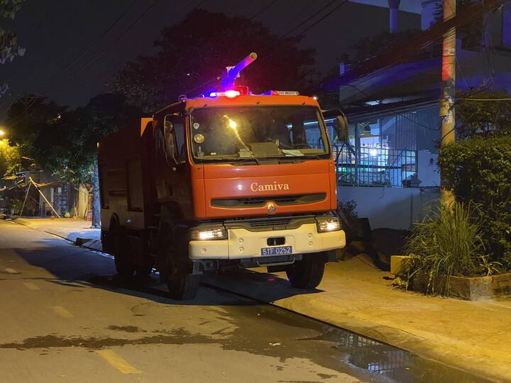 Xe cứu hoả tại hiện trường vụ việc.